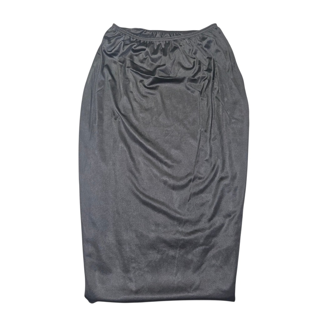 Vassarette VTG Style 11-122 Half Slip Skirt Black Lace Trim Sz M 28L